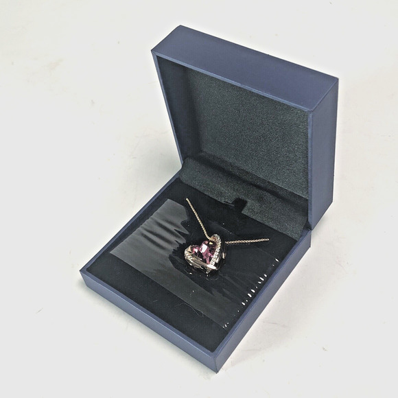 CDE Jewelry - Swarovski Crystal CDE Pink Love Heart Necklace Rose Gold Gift Boxed Valentines